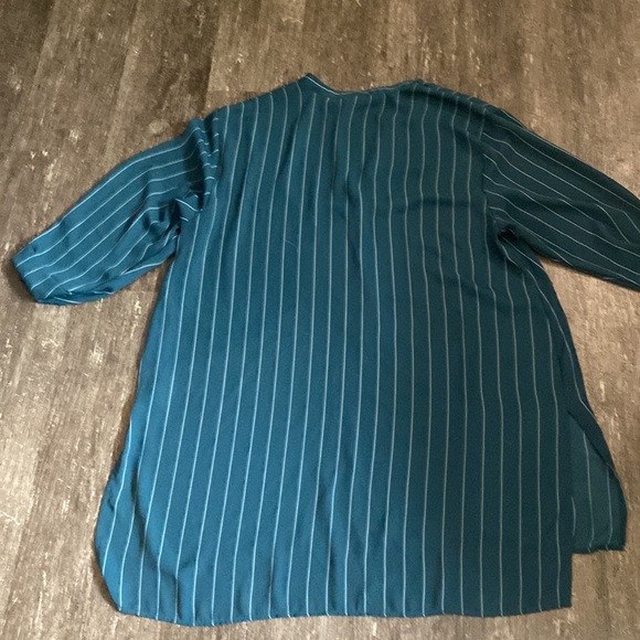Teal and white striped women’s size large too by worthington - Picture 5 of 9